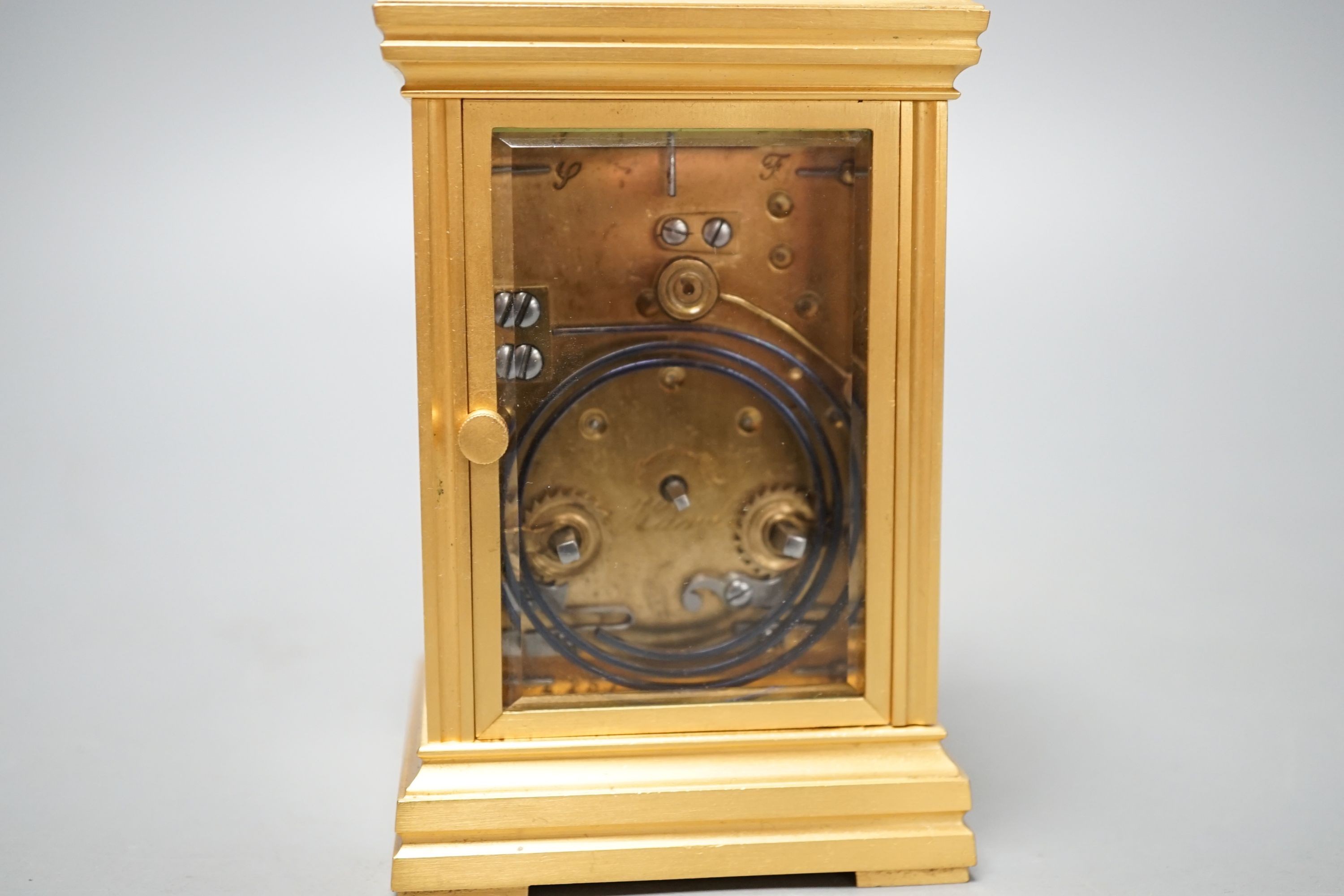 A French gilt brass carriage clock, 13cm high